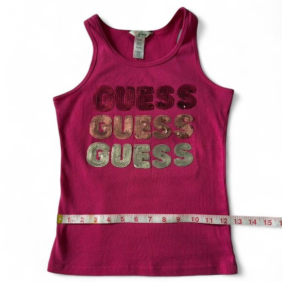 Vintage Guess Hot Pink Sequin Tank Top - Picture 3 of 7